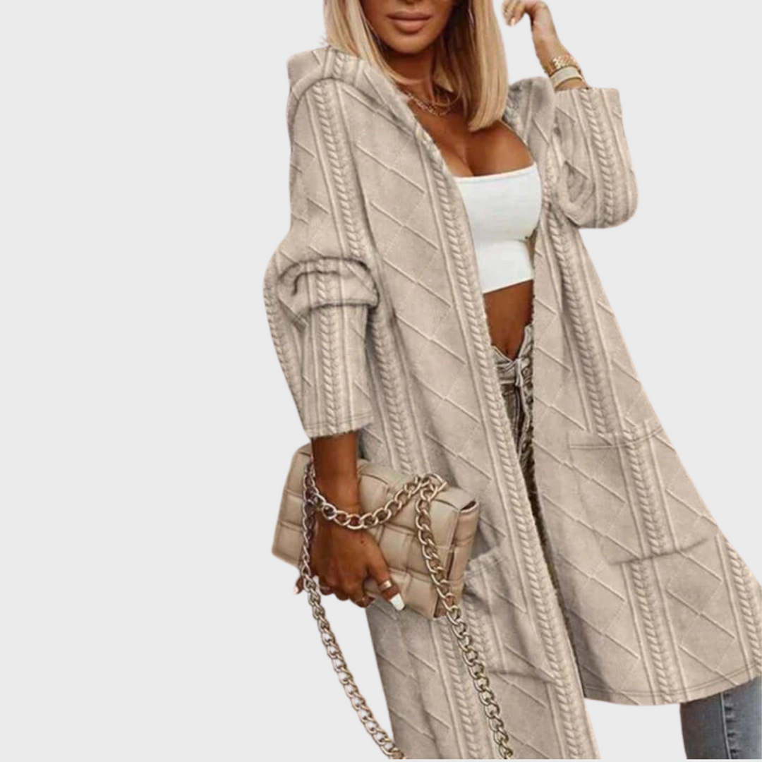 Rowena | Long Hooded Cardigan for Stylish and Cozy Outerwear