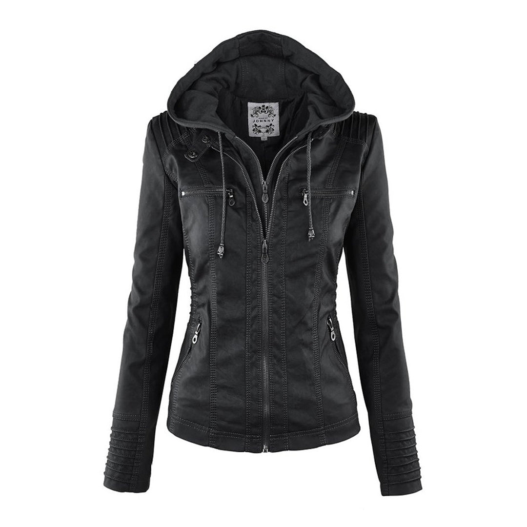 Sienna | Faux Leather Hooded Jacket