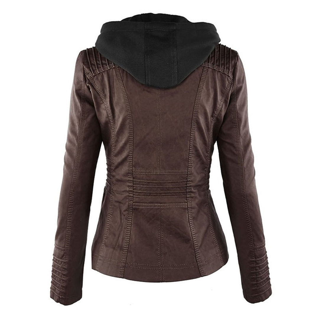 Sienna | Faux Leather Hooded Jacket