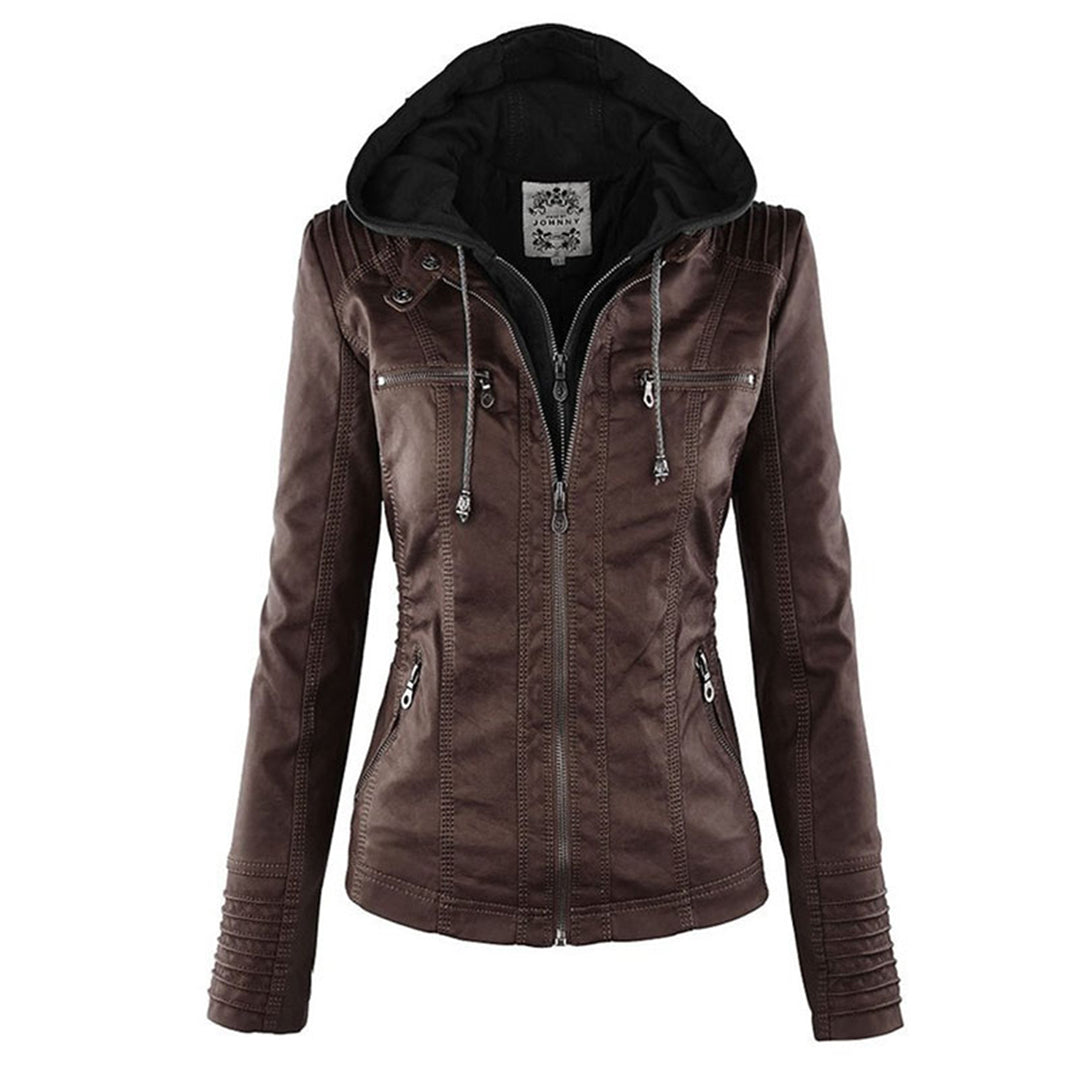 Sienna | Faux Leather Hooded Jacket