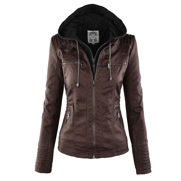 Sienna | Faux Leather Hooded Jacket