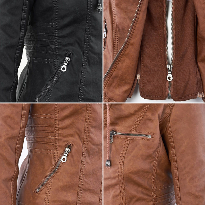 Sienna | Faux Leather Hooded Jacket