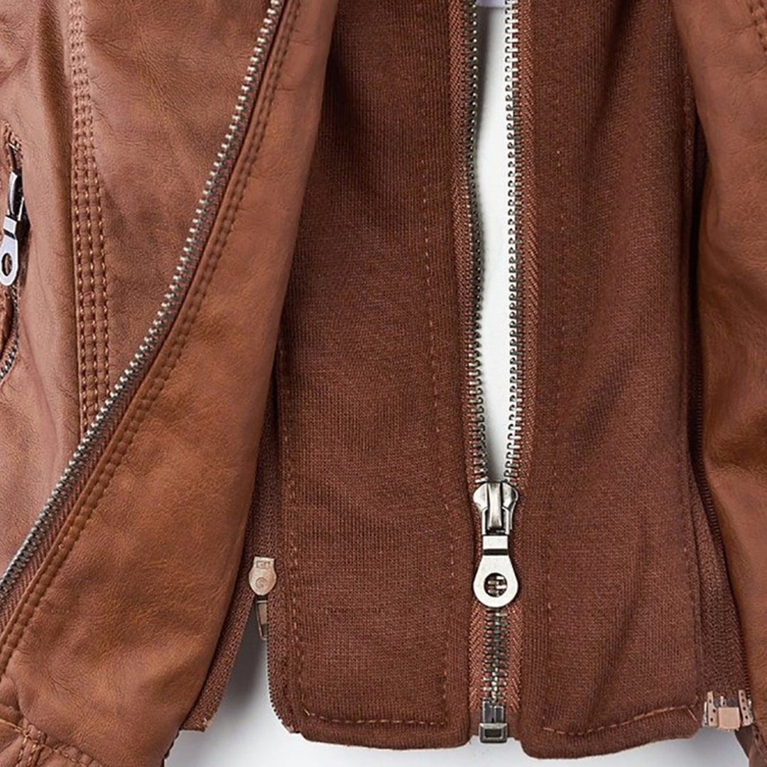 Sienna | Faux Leather Hooded Jacket