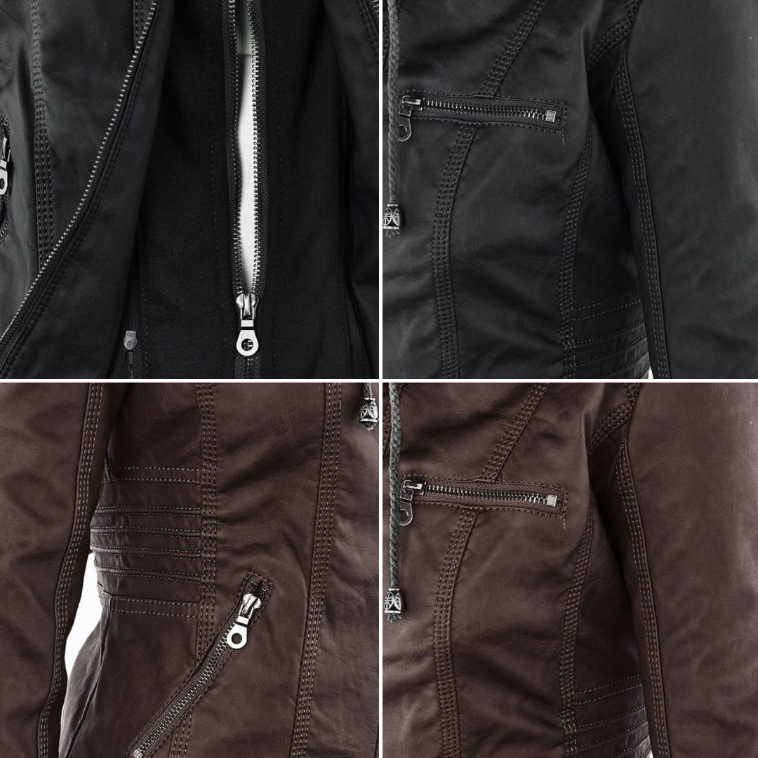 Sienna | Faux Leather Hooded Jacket
