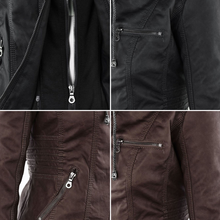 Sienna | Faux Leather Hooded Jacket