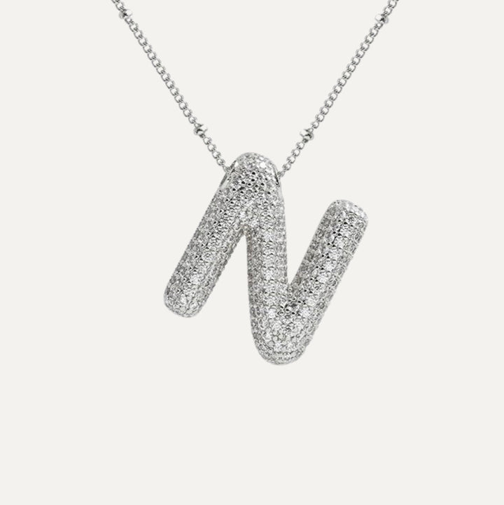 Savannah | Diamond Bubble Letter Necklace
