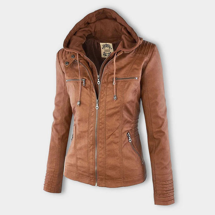 Sienna | Faux Leather Hooded Jacket