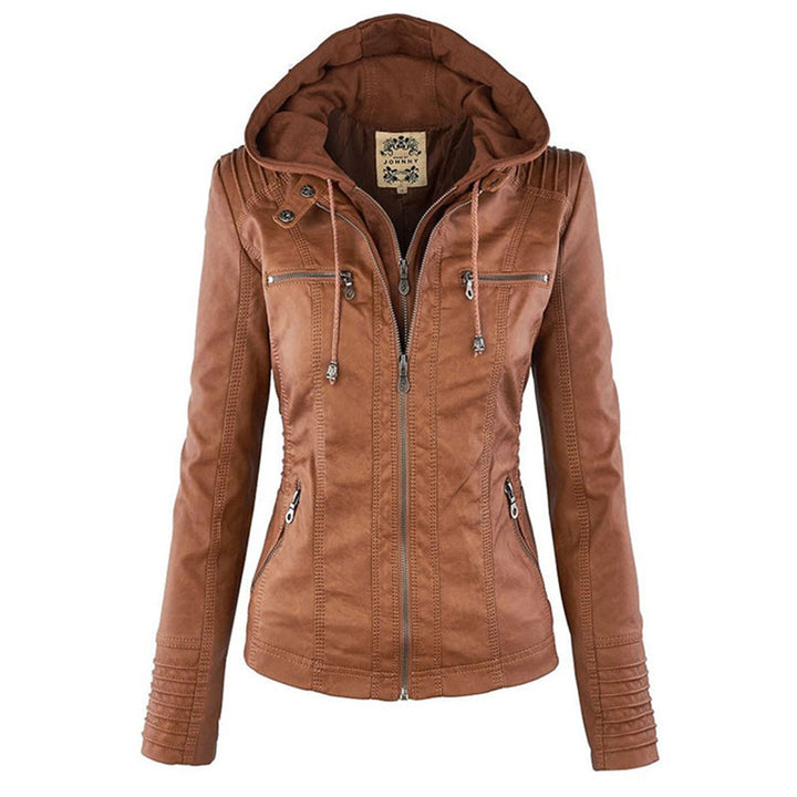 Sienna | Faux Leather Hooded Jacket