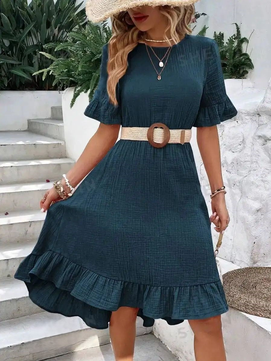 Yara - Elegant Casual Short Sleeve Dress
