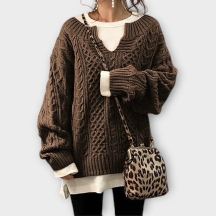 Lila | Cozy Oversized Cable Knit Sweater for Ultimate Comfort