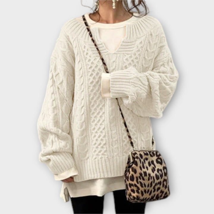 Lila | Cozy Oversized Cable Knit Sweater for Ultimate Comfort