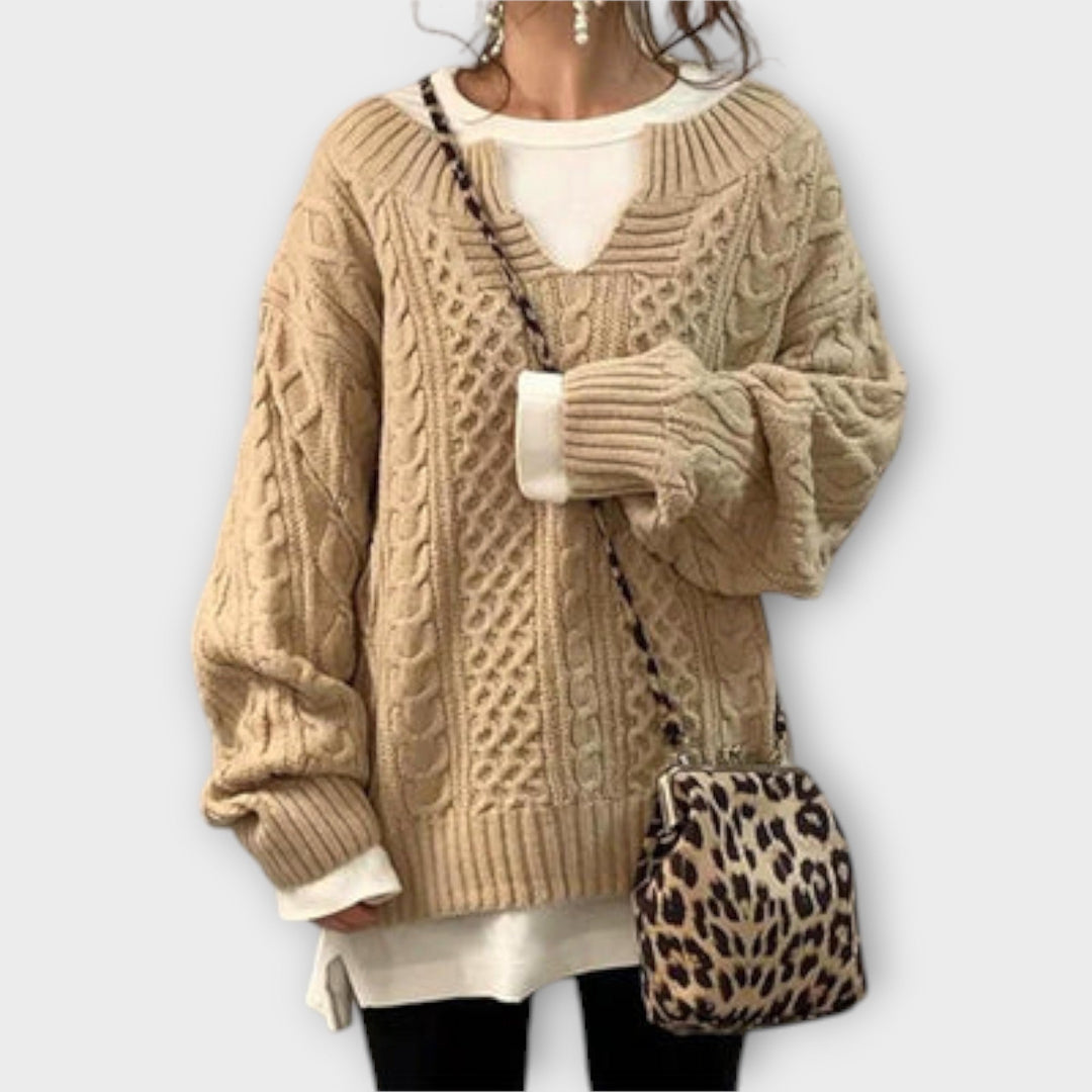 Lila | Cozy Oversized Cable Knit Sweater for Ultimate Comfort