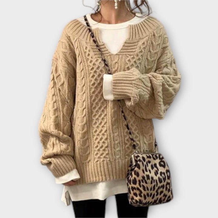 Lila | Cozy Oversized Cable Knit Sweater for Ultimate Comfort