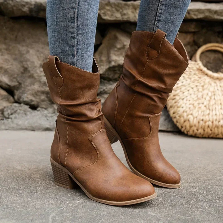 Olivia | Stylish Classic Mid-Calf Western Boots for Timeless Elegance