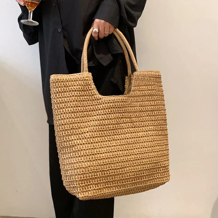 Gladys | Woven Straw Shopper