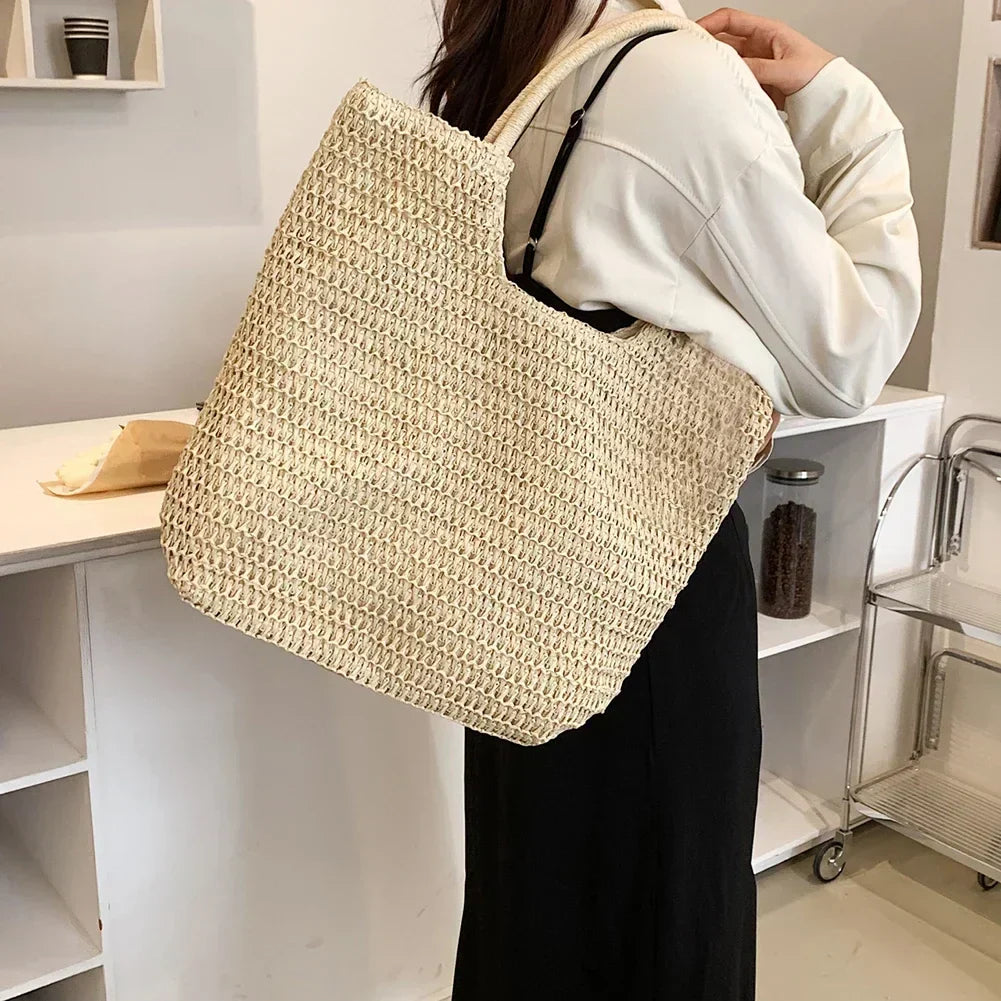 Gladys | Woven Straw Shopper