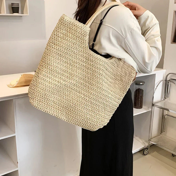 Gladys | Woven Straw Shopper