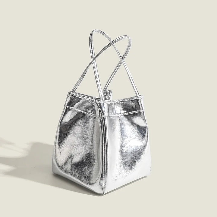 Jackie | Silver Bucket Bag