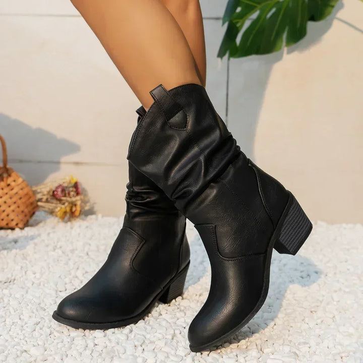 Olivia | Stylish Classic Mid-Calf Western Boots for Timeless Elegance