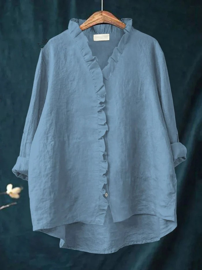 Matilda | Women’s cotton and linen ruffled blouse