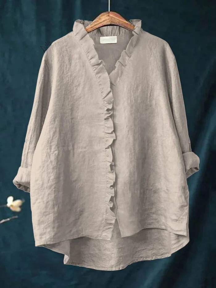 Matilda | Women’s cotton and linen ruffled blouse