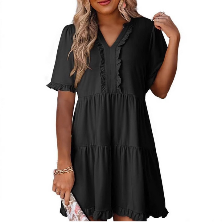 Tess™ - Casual V-Neck Mini Dress