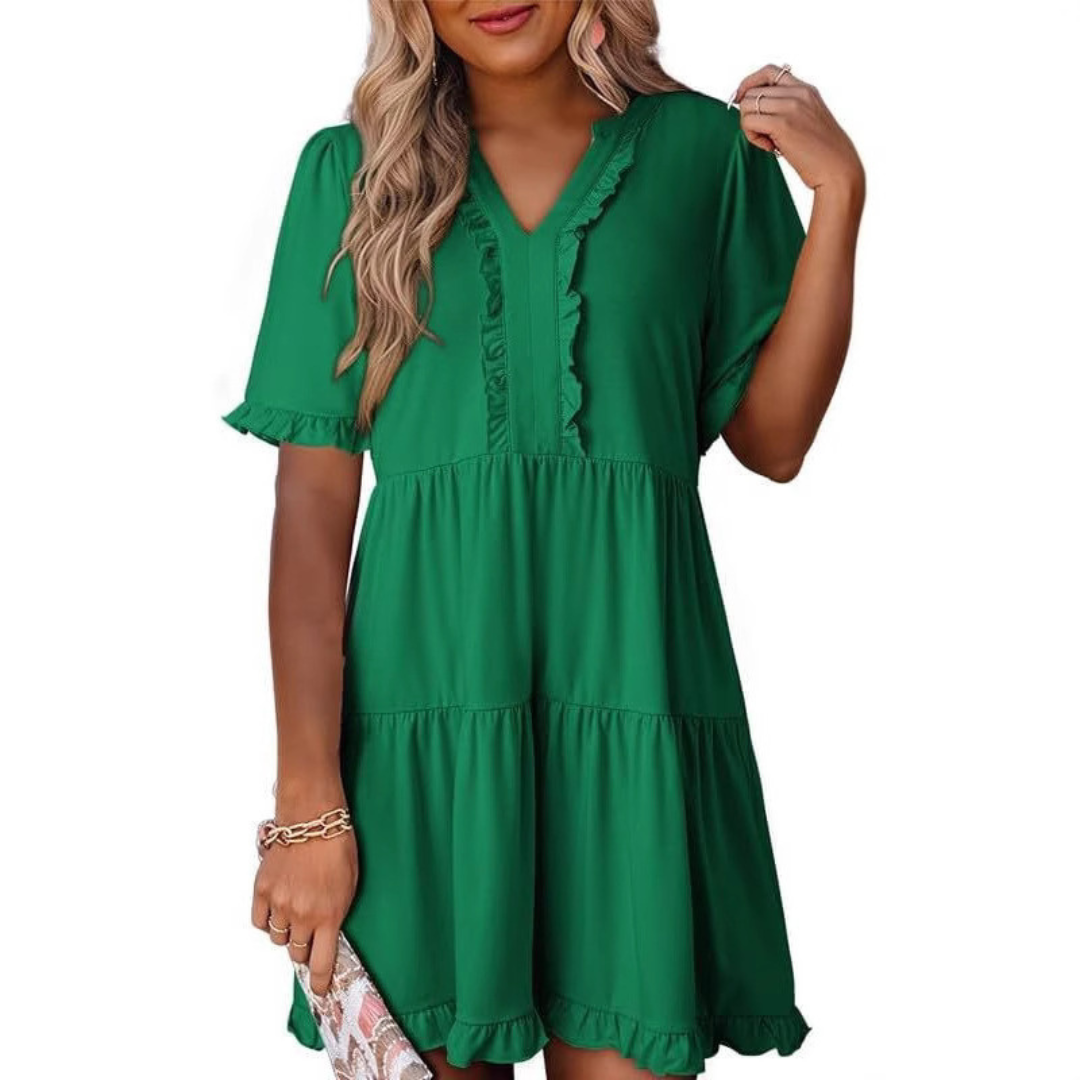 Tess™ - Casual V-Neck Mini Dress