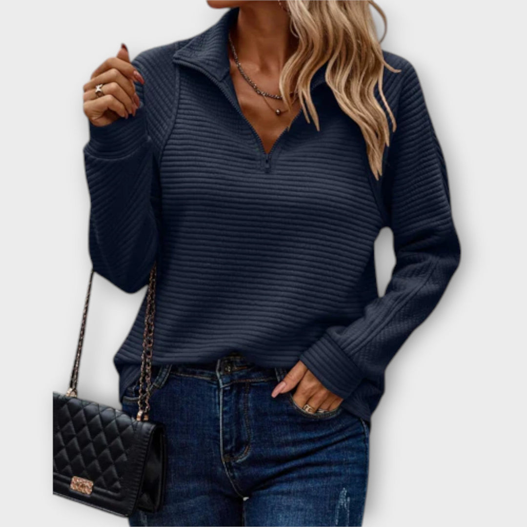 Florence | Stylish Polo-Zip Sweater for a Chic Look