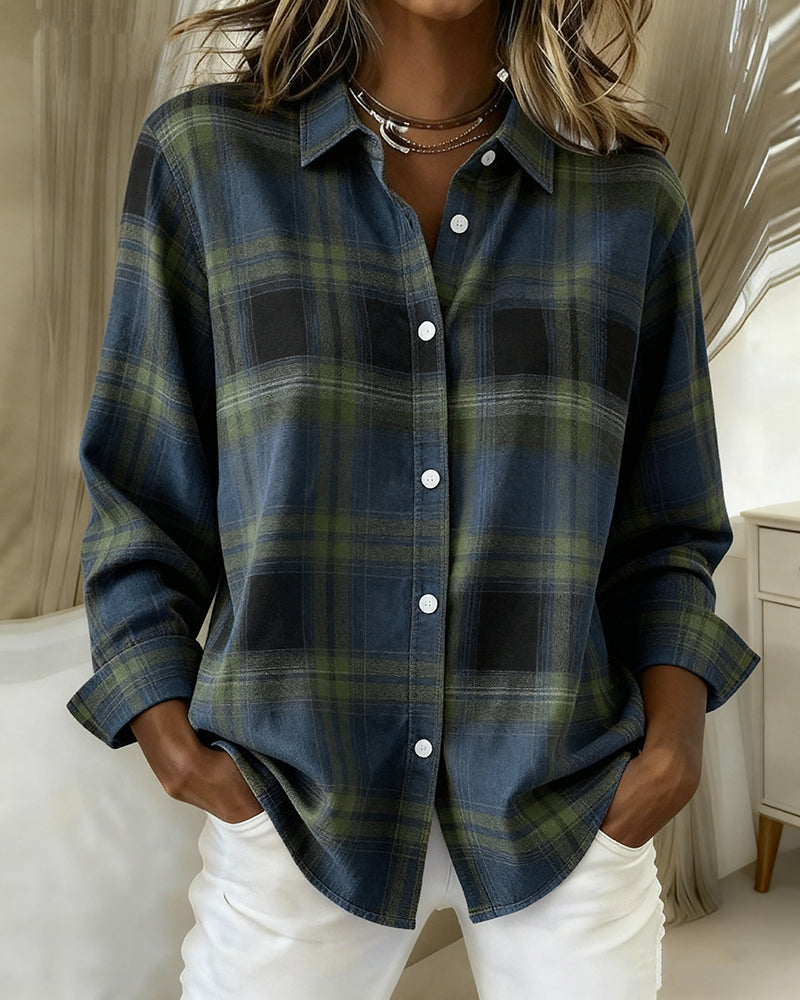 Ruth | Shirt with Plaid Pattern and Collar