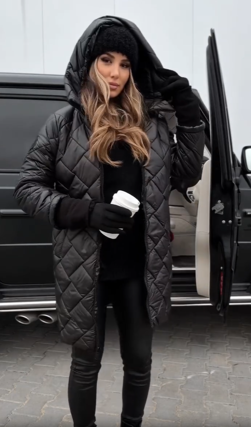 Kate | Elegant Quilted Down Jacket with Hood