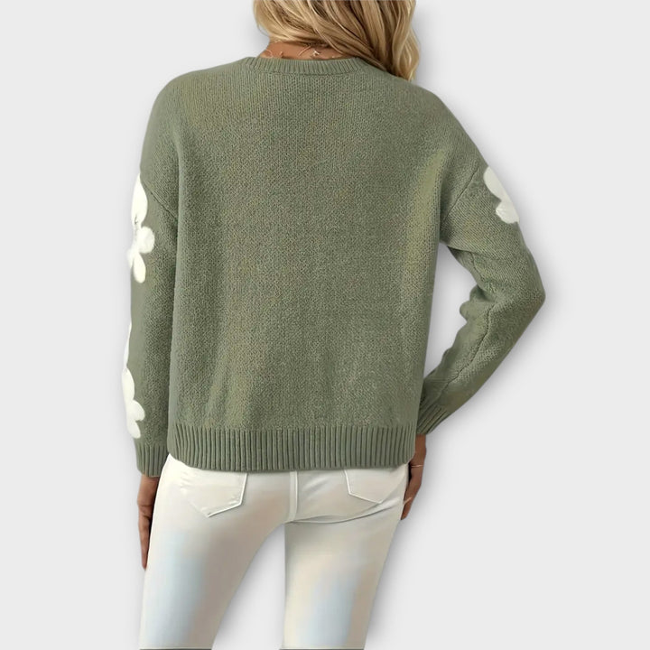 Eleanor | Comfortable Knit Sweater with Elegant Floral Pattern