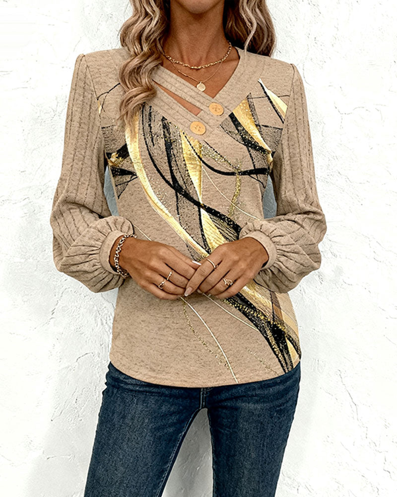Arianna | Striped Lantern Sleeve Top