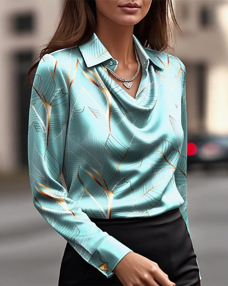 Clara | Elegant Satin Long Sleeve Blouse