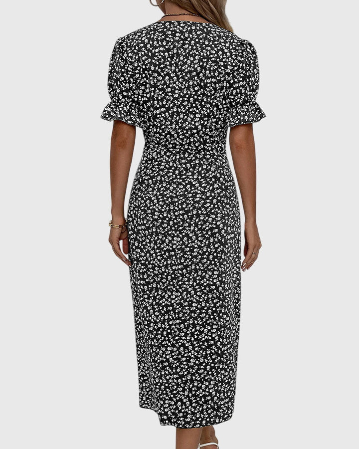 Barbara - Fresh Bloom V-Neck Dress