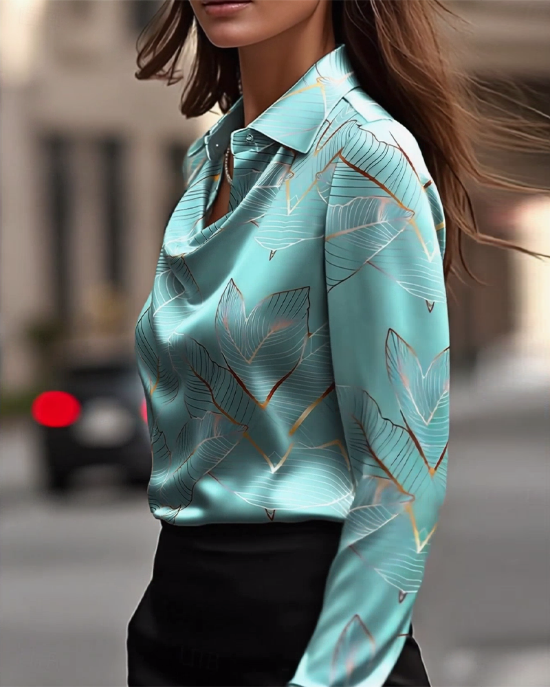 Clara | Elegant Satin Long Sleeve Blouse