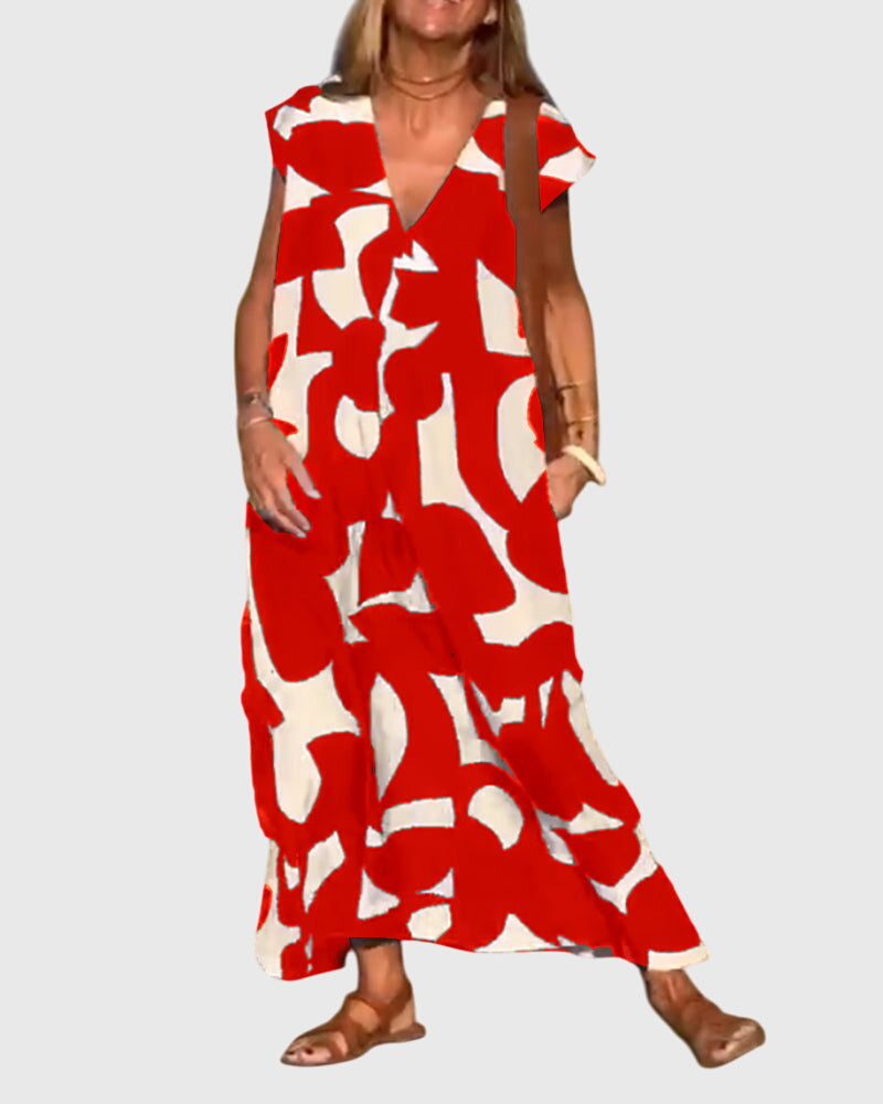 Clementine - Casual V-Neck Dress