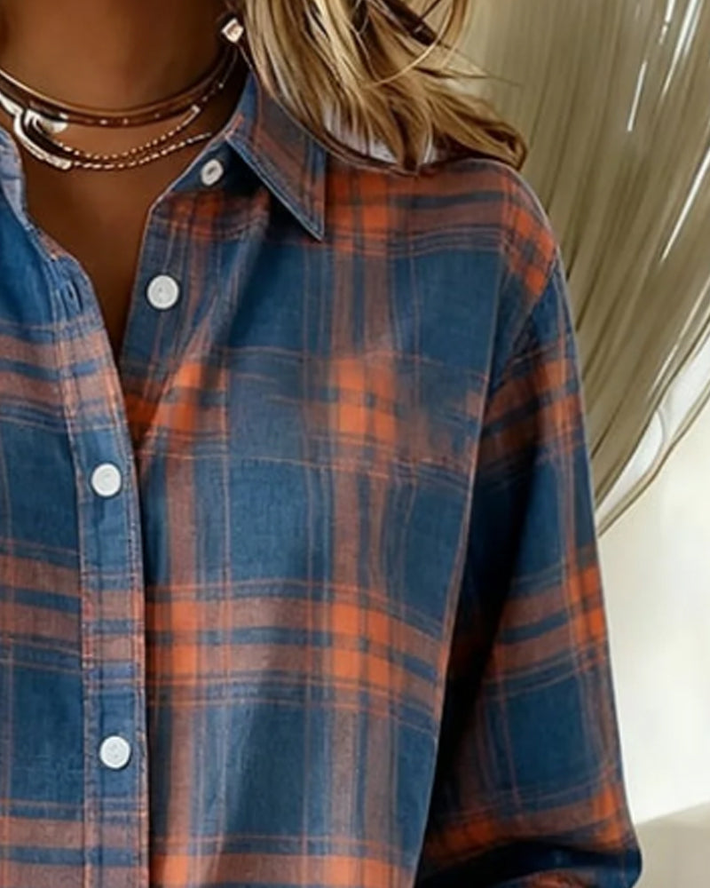 Ruth | Shirt with Plaid Pattern and Collar
