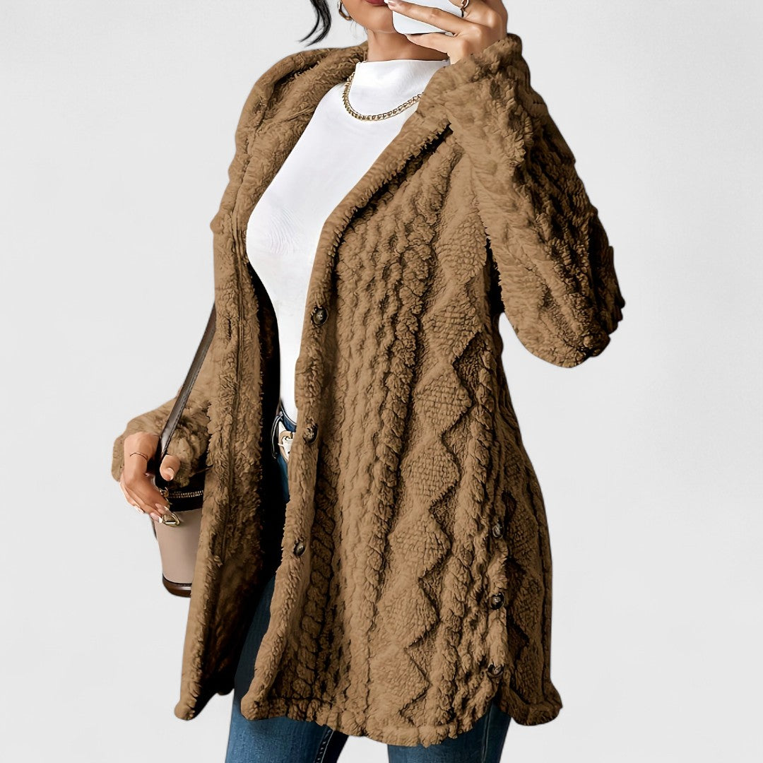Autumn- Plush Hooded Cardigan