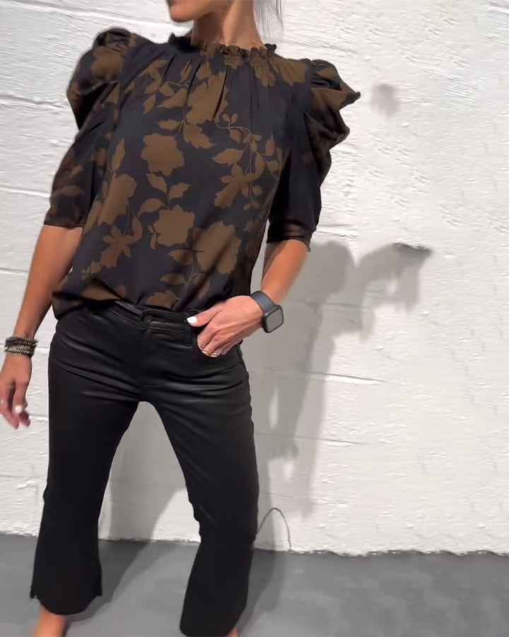 Elodie | Puff Sleeve Ruffled Blouse