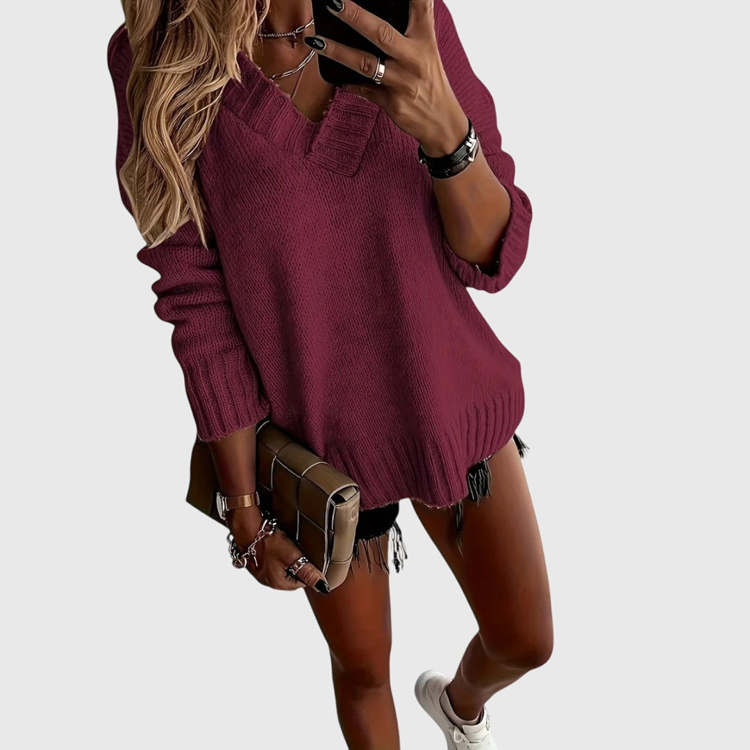 Carole - V-Neck Knitted Sweater