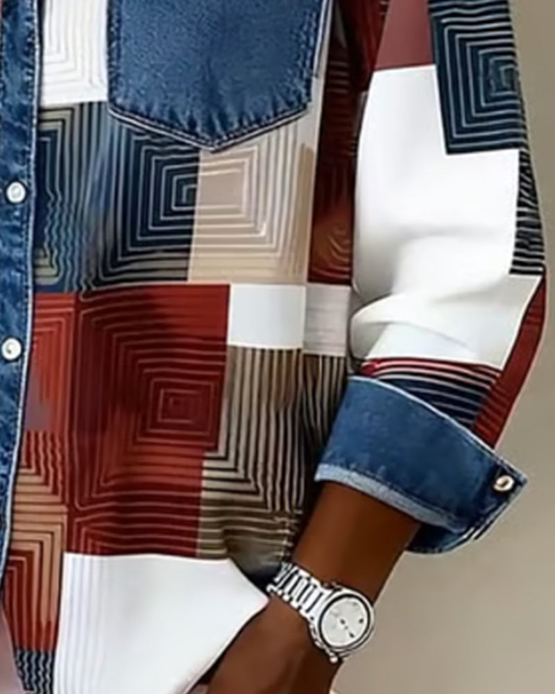 Sophia | Color Block Shirt Fashionable