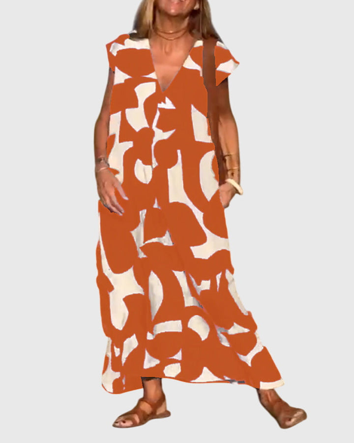 Clementine - Casual V-Neck Dress