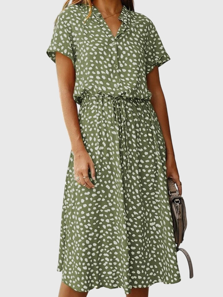 Amber - Printed V-Neck Dress