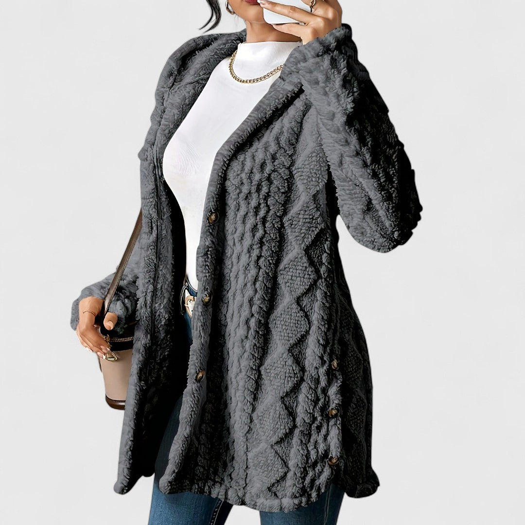 Autumn- Plush Hooded Cardigan