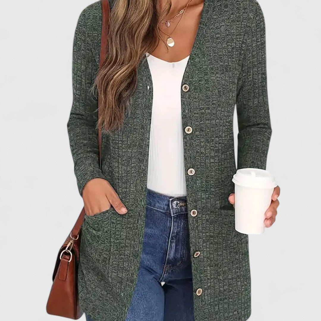 Aubrey  - Comfortable V-Neck Cardigan