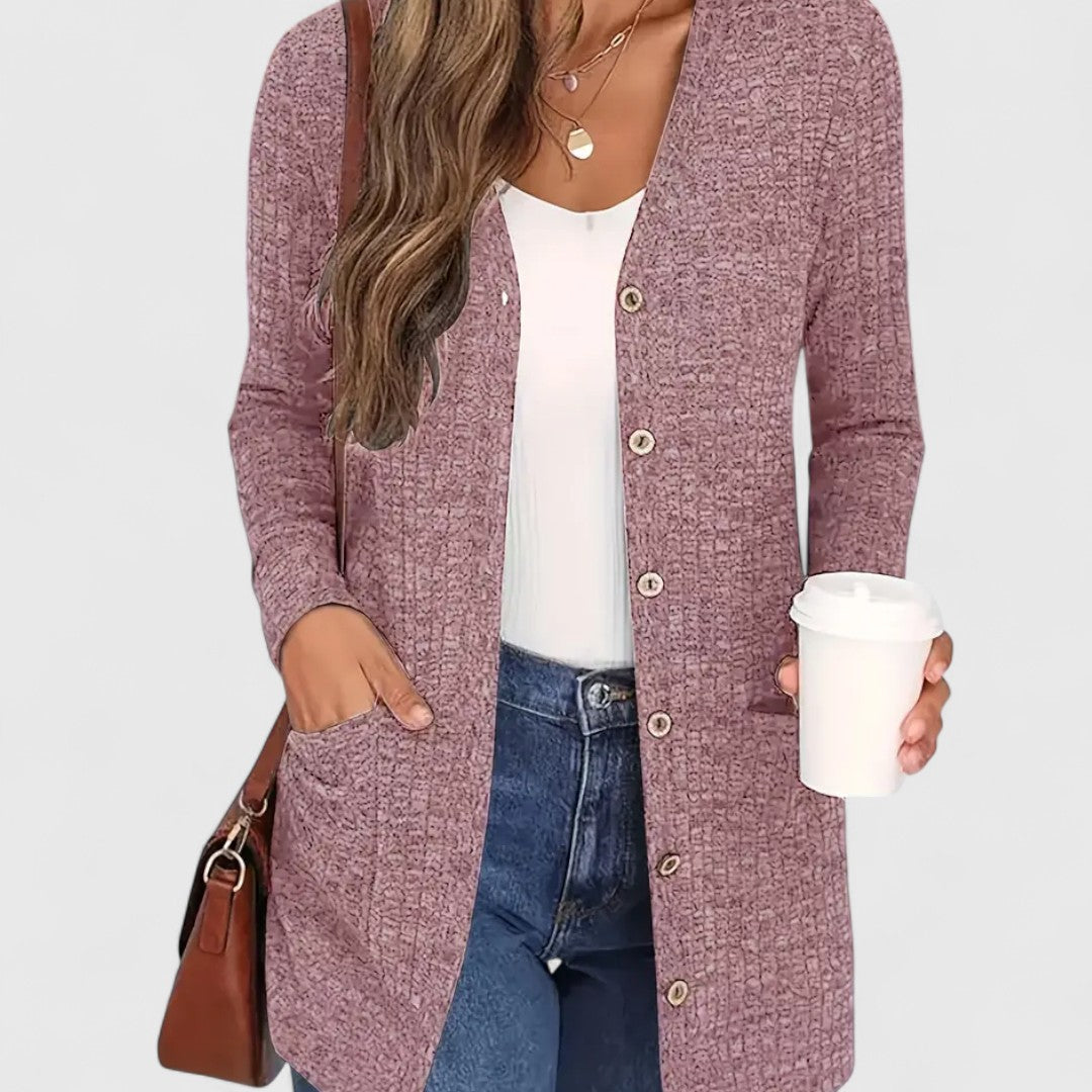 Aubrey  - Comfortable V-Neck Cardigan