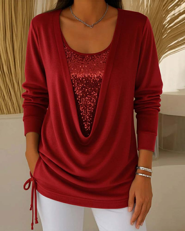 Elspeth | Two-Tone Sequin Top Effect Two-in-One