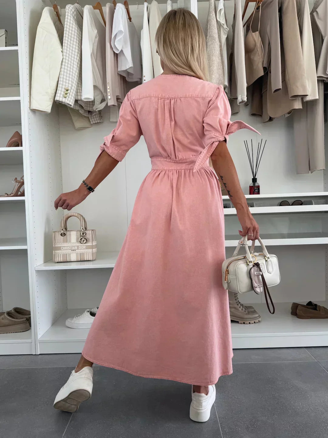 Karla - V-Neck Button Dress