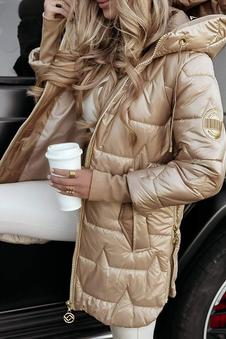 Cara - Elegant Winter Jacket with Hood and Lining