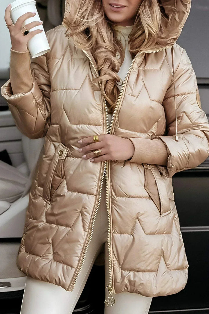 Cara - Elegant Winter Jacket with Hood and Lining